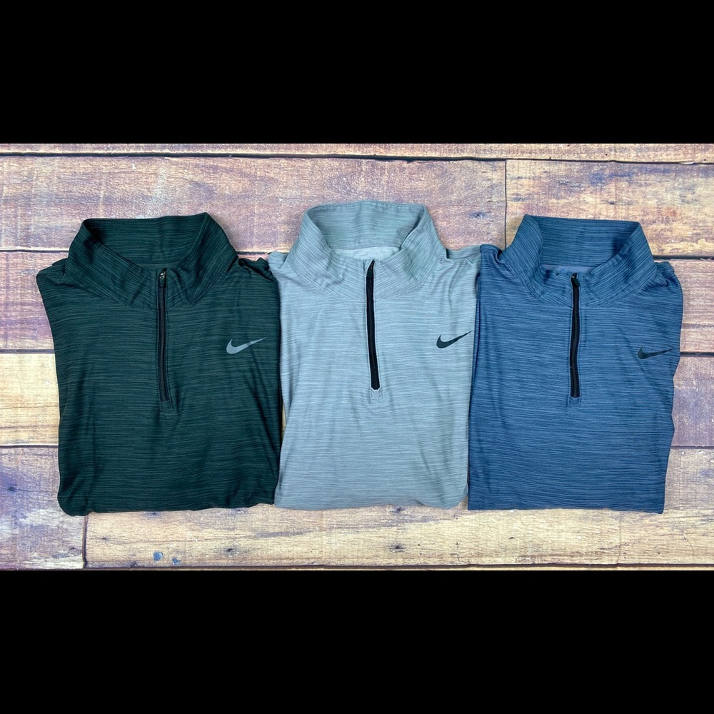 Lot of 3 Nike Dri-fit mens small 1/4 zip pullovers